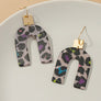 Animal print arch drop earrings