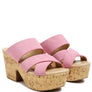 GERD BLOCK HEELED SUEDE SLIP-ON SANDAL