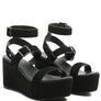 RAG&CO PORTIA LEATHER WEDGE SANDAL