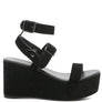 RAG&CO PORTIA LEATHER WEDGE SANDAL
