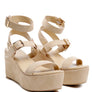 RAG&CO PORTIA LEATHER WEDGE SANDAL