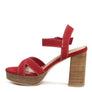 RAG&CO CHOUPETTE SUEDE LEATHER BLOCK HEELED SANDAL