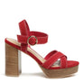 RAG&CO CHOUPETTE SUEDE LEATHER BLOCK HEELED SANDAL