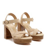 RAG&CO CHOUPETTE SUEDE LEATHER BLOCK HEELED SANDAL
