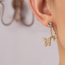 Pave rhinestone butterfly earrings