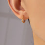 Premium brass chain shape huggie hoop earrings