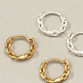 Premium brass chain shape huggie hoop earrings