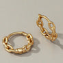Premium brass chain shape huggie hoop earrings