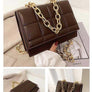 SQUARE QUILTED DESIGN CHAIN LINK HANDLE BAG