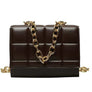 SQUARE QUILTED DESIGN CHAIN LINK HANDLE BAG