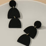 Three linear geo shape drop earrings