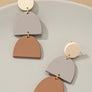 Three linear geo shape drop earrings
