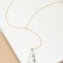 LONG OVAL NATURAL STONE PENDANT Y SHAPE NECKLACE