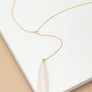 LONG OVAL NATURAL STONE PENDANT Y SHAPE NECKLACE