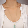 LONG BAR NATURAL STONE PENDANT NECKLACE