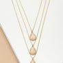 Three layer teardrop stone pendant necklace