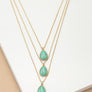 Three layer teardrop stone pendant necklace