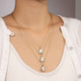 Three layer teardrop stone pendant necklace