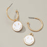 Smiley face charm hoop earrings