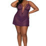 Plus Size Mesh Chemise & Robe Set with G-string Lingerie Extra Large Slip