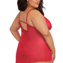 Plus Size Mesh Chemise & Robe Set with G-string Lingerie Extra Large Slip