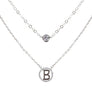 Tiny A to F Double Layered Initial CZ Necklace