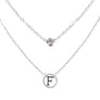 Tiny A to F Double Layered Initial CZ Necklace