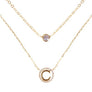 Tiny A to F Double Layered Initial CZ Necklace