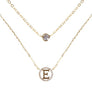 Tiny A to F Double Layered Initial CZ Necklace