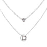 Tiny A to F Double Layered Initial CZ Necklace