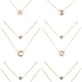 Tiny A to F Double Layered Initial CZ Necklace
