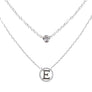 Tiny A to F Double Layered Initial CZ Necklace