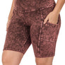 Plus Mineral Wash Wide Waistband Pocket Leggings