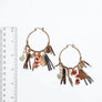 Carnelian & Jade Feather Fringe Hoop Earring