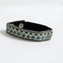 Woven Velvet Snap Bracelet With Beaded Design