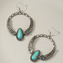 Boho distressed feather circle earrings