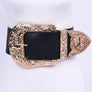 Plus Size Engraved Buckle Oversize Statement Belt