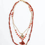 Carnelian Crystal Multi-layer Tassel Necklace