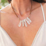 Crystal Drop Necklace With Suede Chain Details