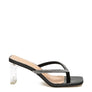 LITCHI CRYSTAL LINED THONG BLOCK HEELED SANDAL