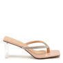 LITCHI CRYSTAL LINED THONG BLOCK HEELED SANDAL