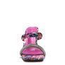 KRYPTON Clear Block Heeled Marble Print Slides