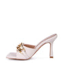 MERMAID Quilted Metal Chain Heeled Sandals