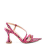 CHERRY TART Snake Print Spool Heel Sandals