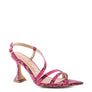 CHERRY TART Snake Print Spool Heel Sandals