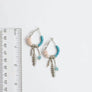 Dainty Feather Charm Hoop Earrings With Beads