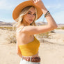 Lace-Up Halter Knit Bralette
