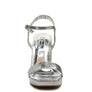 Merengue Metallic High Block Heel Sandal