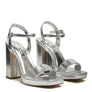 Merengue Metallic High Block Heel Sandal