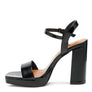 Merengue Metallic High Block Heel Sandal